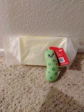 What Do You Want Meme? Emotional Support Pickle Keychain & Neon Makeup Pouch